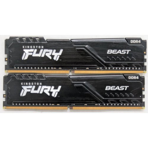 Озп Kingston DDR4 32GB (2x16GB) 3200Mhz FURY Beast Black (KF432C16BB1K2/32) (Відновлено продавцем, 776564) купити з перевіркою сумісності: огляд, характеристики, ціна у Києві, Львові, Вінниці, Хмельницькому, Івано-Франківську, Україні | інтернет-магазин TELEMART.UA фото
