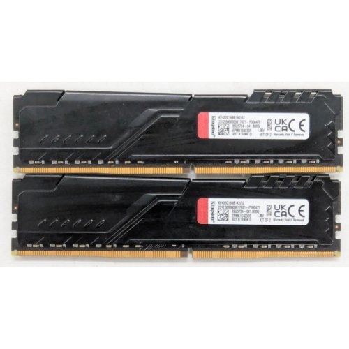 Озп Kingston DDR4 32GB (2x16GB) 3200Mhz FURY Beast Black (KF432C16BB1K2/32) (Відновлено продавцем, 776564) купити з перевіркою сумісності: огляд, характеристики, ціна у Києві, Львові, Вінниці, Хмельницькому, Івано-Франківську, Україні | інтернет-магазин TELEMART.UA фото