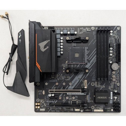 Материнська плата Gigabyte B550M AORUS ELITE AX (sAM4, AMD B550) (Відновлено продавцем, 776573) купити з перевіркою сумісності: огляд, характеристики, ціна у Києві, Львові, Вінниці, Хмельницькому, Івано-Франківську, Україні | інтернет-магазин TELEMART.UA фото