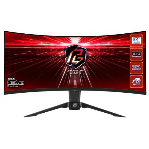 Купити Монітор AsRock 34" Phantom Gaming PG34WQ15R2B Black - ціна в Києві, Львові, Вінниці, Хмельницькому, Франківську, Україні | інтернет-магазин TELEMART.UA фото