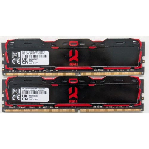 Купить Озу GoodRAM DDR4 32GB (2x16GB) 3200Mhz IRDM X Black (IR-X3200D464L16A/32GDC) (Восстановлено продавцом, 776584) с проверкой совместимости: обзор, характеристики, цена в Киеве, Днепре, Одессе, Харькове, Украине | интернет-магазин TELEMART.UA фото