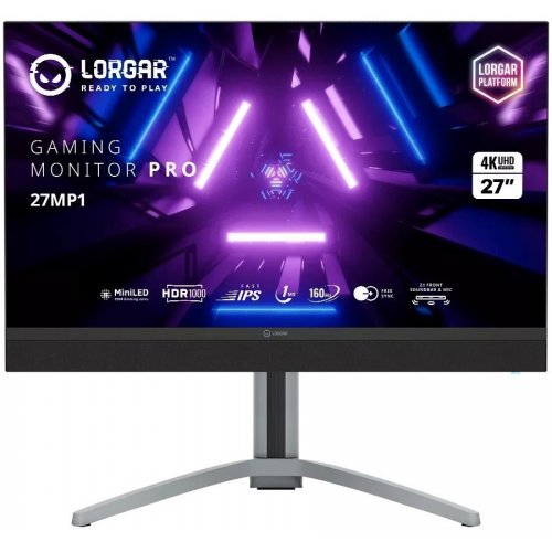 Купити Монітор Lorgar 27" 27MP1 (LRG-27MP1U160-GY) Milky Gray/Black - ціна в Києві, Львові, Вінниці, Хмельницькому, Франківську, Україні | інтернет-магазин TELEMART.UA фото