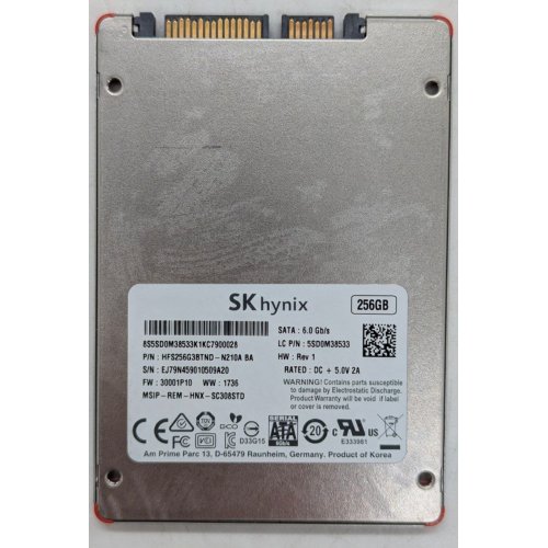 Купить Ssd-диск Hynix SC308 256GB 2.5" (HFS256G3BTND-N210A) (Восстановлено продавцом, 776599) с проверкой совместимости: обзор, характеристики, цена в Киеве, Днепре, Одессе, Харькове, Украине | интернет-магазин TELEMART.UA фото