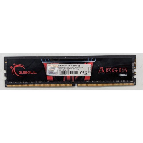 Озп G.Skill DDR4 16GB 3000Mhz Aegis (F4-3000C16S-16GISB) Black (Відновлено продавцем, 776607) купити з перевіркою сумісності: огляд, характеристики, ціна у Києві, Львові, Вінниці, Хмельницькому, Івано-Франківську, Україні | інтернет-магазин TELEMART.UA фото