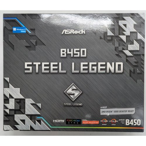 Материнська плата AsRock B450 Steel Legend (sAM4, AMD B450) (Відновлено продавцем, 776915) купити з перевіркою сумісності: огляд, характеристики, ціна у Києві, Львові, Вінниці, Хмельницькому, Івано-Франківську, Україні | інтернет-магазин TELEMART.UA фото