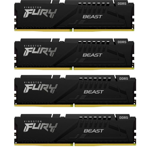 Уцінка озп Kingston DDR5 128GB (4x32GB) 5600Mhz FURY Beast Black (KF556C40BBK4-128) (вскрите пакування, 777004) купити з перевіркою сумісності: огляд, характеристики, ціна у Києві, Львові, Вінниці, Хмельницькому, Івано-Франківську, Україні | інтернет-магазин TELEMART.UA фото