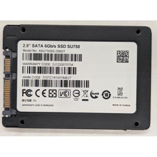 Ssd-диск ADATA Ultimate SU750 3D NAND TLC 256GB 2.5" (ASU750SS-256GT-C) (Відновлено продавцем, 777011) купити з перевіркою сумісності: огляд, характеристики, ціна у Києві, Львові, Вінниці, Хмельницькому, Івано-Франківську, Україні | інтернет-магазин TELEMART.UA фото