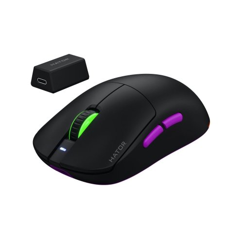 Купити Уцінка миша HATOR Quasar 3 Ultra 8K Wireless (HTM770) Black/Violet (вскрите пакування, 777021) - ціна в Києві, Львові, Вінниці, Хмельницькому, Франківську, Україні | інтернет-магазин TELEMART.UA фото