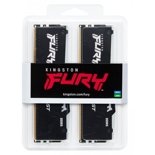 Уцінка озп Kingston DDR5 32GB (2x16GB) 6000Mhz FURY Beast RGB Black (KF560C36BBE2AK2-32) (вскрите пакування, 777172) купити з перевіркою сумісності: огляд, характеристики, ціна у Києві, Львові, Вінниці, Хмельницькому, Івано-Франківську, Україні | інтернет-магазин TELEMART.UA фото