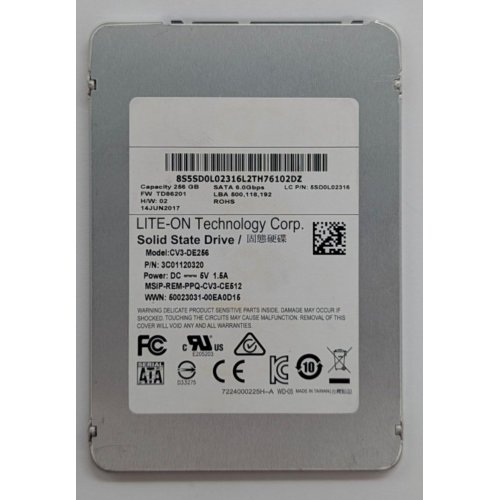 Ssd-диск Lite-On 256GB 2.5" (CV3-DE256) (Відновлено продавцем, 777427) купити з перевіркою сумісності: огляд, характеристики, ціна у Києві, Львові, Вінниці, Хмельницькому, Івано-Франківську, Україні | інтернет-магазин TELEMART.UA фото