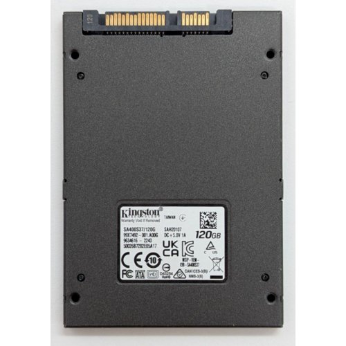 Ssd-диск Kingston SSDNow A400 TLC 120GB 2.5'' (SA400S37/120G) (Відновлено продавцем, 777440) купити з перевіркою сумісності: огляд, характеристики, ціна у Києві, Львові, Вінниці, Хмельницькому, Івано-Франківську, Україні | інтернет-магазин TELEMART.UA фото