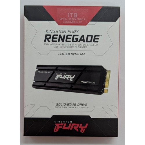 Ssd-диск Kingston FURY Renegade with Heatsink 3D NAND TLC 1TB M.2 (2280 PCI-E) NVMe x4 (SFYRSK/1000G) (Відновлено продавцем, 777455) купити з перевіркою сумісності: огляд, характеристики, ціна у Києві, Львові, Вінниці, Хмельницькому, Івано-Франківську, Україні | інтернет-магазин TELEMART.UA фото