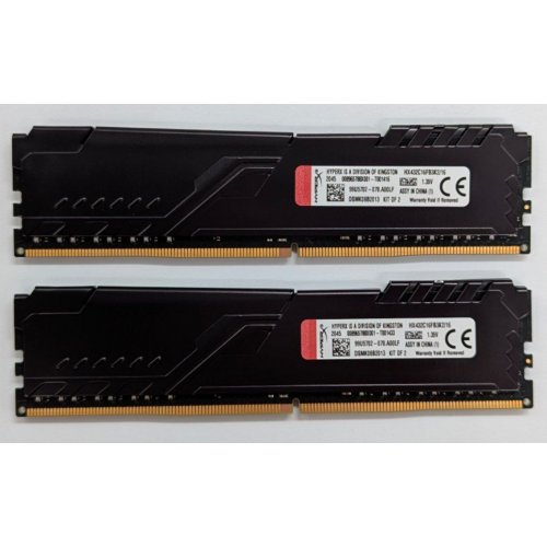 Озп HyperX DDR4 16GB (2x8GB) 3200Mhz Fury Black (HX432C16FB3K2/16) (Відновлено продавцем, 777469) купити з перевіркою сумісності: огляд, характеристики, ціна у Києві, Львові, Вінниці, Хмельницькому, Івано-Франківську, Україні | інтернет-магазин TELEMART.UA фото