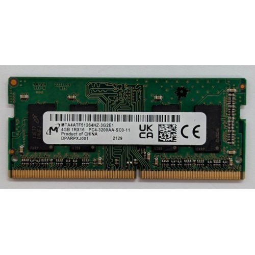 Купить Озу Micron SODIMM DDR4 4GB 2666MHz (MTA4ATF51264HZ-2G6E1) (Восстановлено продавцом, 777481) с проверкой совместимости: обзор, характеристики, цена в Киеве, Днепре, Одессе, Харькове, Украине | интернет-магазин TELEMART.UA фото