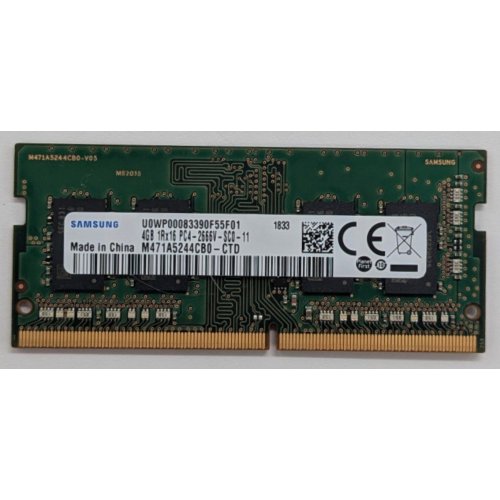 Купить Озу Samsung SODIMM DDR4 4GB 2666Mhz (M471A5244CB0-CTD) (Восстановлено продавцом, 777500) с проверкой совместимости: обзор, характеристики, цена в Киеве, Днепре, Одессе, Харькове, Украине | интернет-магазин TELEMART.UA фото