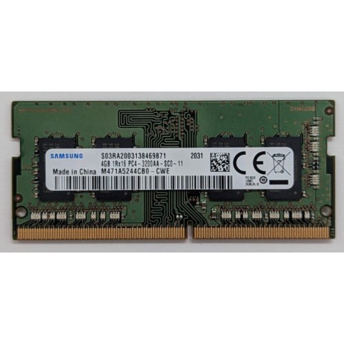 Купить Озу Samsung SODIMM DDR4 4GB 2666Mhz (M471A5244CB0-CTD) (Восстановлено продавцом, 777501) с проверкой совместимости: обзор, характеристики, цена в Киеве, Днепре, Одессе, Харькове, Украине | интернет-магазин TELEMART.UA фото