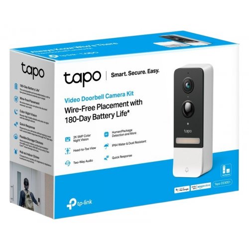 Купить Умный видеозвонок с аккумулятором TP-Link Tapo D230S1 - цена в Харькове, Киеве, Днепре, Одессе
в интернет-магазине Telemart фото