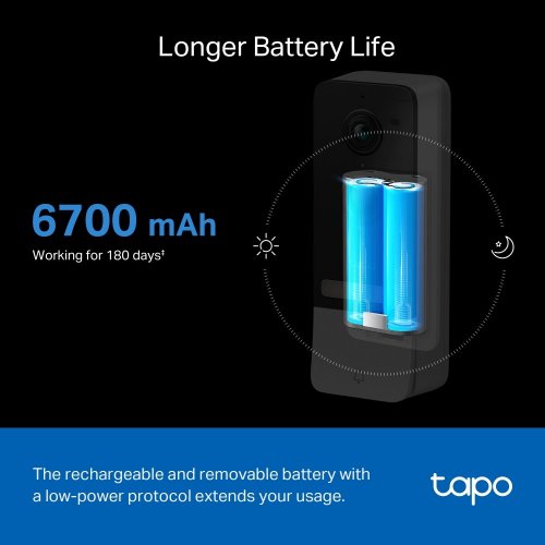 Купить Умный видеозвонок с аккумулятором TP-Link Tapo D230S1 - цена в Харькове, Киеве, Днепре, Одессе
в интернет-магазине Telemart фото