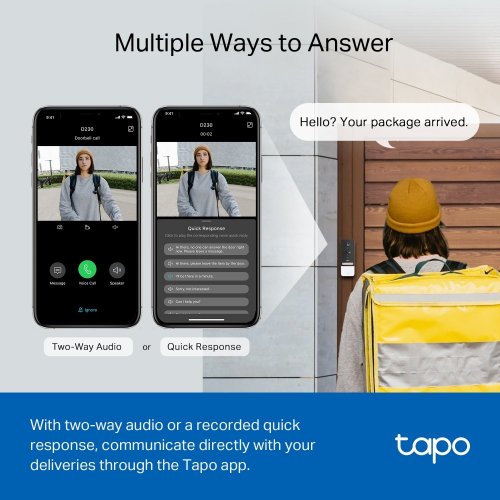 Купить Умный видеозвонок с аккумулятором TP-Link Tapo D230S1 - цена в Харькове, Киеве, Днепре, Одессе
в интернет-магазине Telemart фото