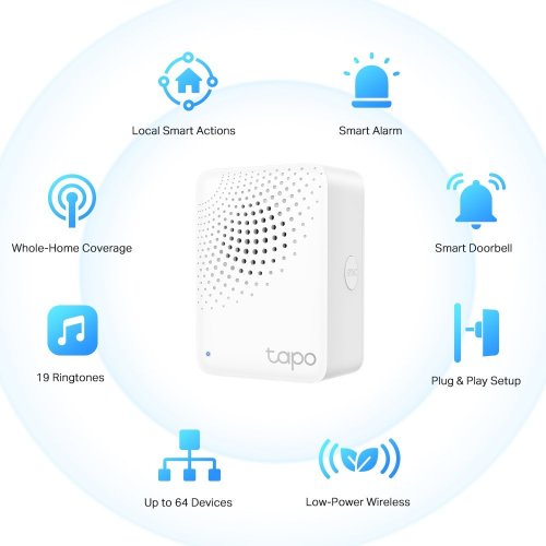 Купити Розумний хаб із дзвінком TP-Link Tapo H100 - ціна в Києві, Львові, Вінниці, Хмельницькому, Франківську, Україні | інтернет-магазин TELEMART.UA фото