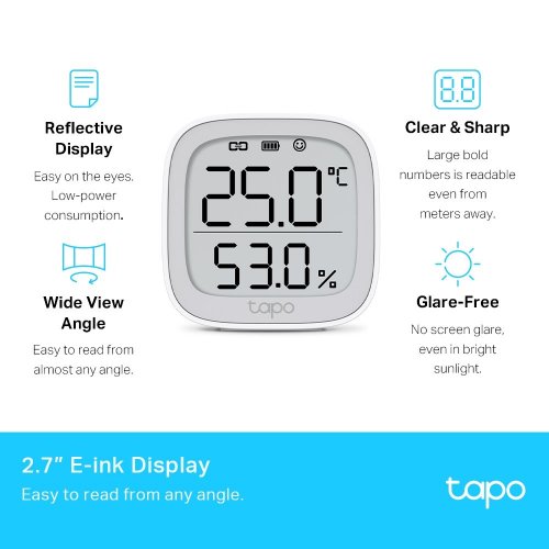 Купити Розумний датчик температури та вологості TP-Link Tapo T315 - ціна в Києві, Львові, Вінниці, Хмельницькому, Франківську, Україні | інтернет-магазин TELEMART.UA фото