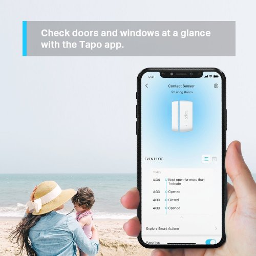 Купити Розумний контактний датчик TP-Link Tapo T110 - ціна в Києві, Львові, Вінниці, Хмельницькому, Франківську, Україні | інтернет-магазин TELEMART.UA фото