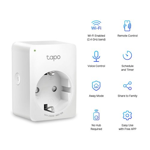 Купити Розумні Wi-Fi міні розетки TP-Link Tapo P100 2pcs - ціна в Києві, Львові, Вінниці, Хмельницькому, Франківську, Україні | інтернет-магазин TELEMART.UA фото