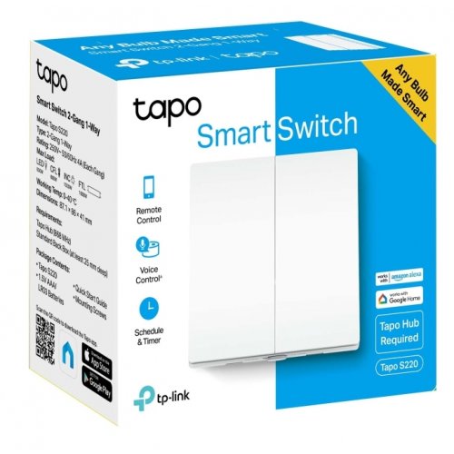 Купити Розумний вимикач світла TP-Link Tapo S220 - ціна в Києві, Львові, Вінниці, Хмельницькому, Франківську, Україні | інтернет-магазин TELEMART.UA фото