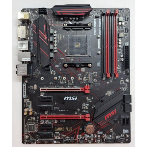 Материнська плата MSI B450 GAMING PLUS (sAM4, AMD B450) (Відновлено продавцем, 777699) купити з перевіркою сумісності: огляд, характеристики, ціна у Києві, Львові, Вінниці, Хмельницькому, Івано-Франківську, Україні | інтернет-магазин TELEMART.UA фото