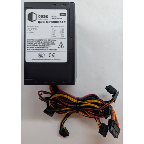 Купить Блок питания QUBE 80+ 600W (QBC-GPS600A12) (Восстановлено продавцом, 777700) с проверкой совместимости: обзор, характеристики, цена в Киеве, Днепре, Одессе, Харькове, Украине | интернет-магазин TELEMART.UA фото