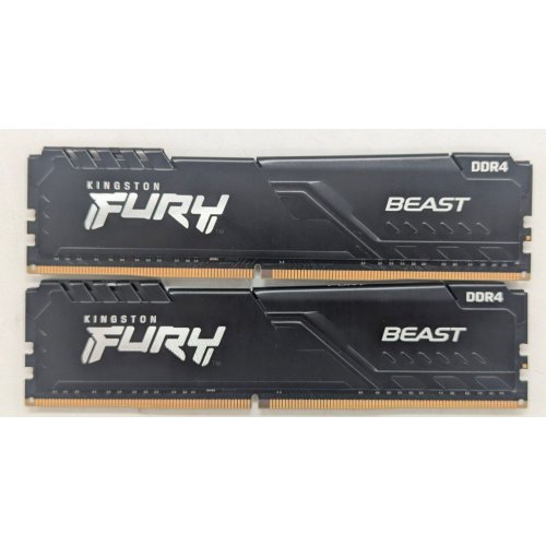 Озп Kingston DDR4 16GB (2x8GB) 2666Mhz FURY Beast Black (KF426C16BBK2/16) (Відновлено продавцем, 777732) купити з перевіркою сумісності: огляд, характеристики, ціна у Києві, Львові, Вінниці, Хмельницькому, Івано-Франківську, Україні | інтернет-магазин TELEMART.UA фото