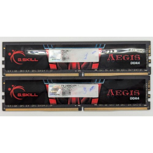 Озп G.Skill DDR4 16GB (2x8GB) 2400Mhz Aegis (F4-2400C17D-16GIS) (Відновлено продавцем, 777743) купити з перевіркою сумісності: огляд, характеристики, ціна у Києві, Львові, Вінниці, Хмельницькому, Івано-Франківську, Україні | інтернет-магазин TELEMART.UA фото
