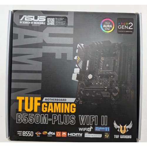 Купить Материнская плата Asus TUF GAMING B550M-PLUS II WIFI (sAM4, B550) (Восстановлено продавцом, 777745) с проверкой совместимости: обзор, характеристики, цена в Киеве, Днепре, Одессе, Харькове, Украине | интернет-магазин TELEMART.UA фото