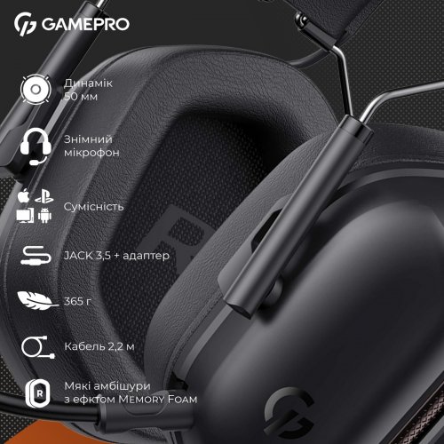 Купити Навушники GamePro Genesis Hunter (HS1350B) Black - ціна в Києві, Львові, Вінниці, Хмельницькому, Франківську, Україні | інтернет-магазин TELEMART.UA фото
