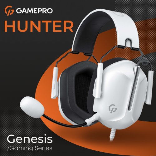Купити Навушники GamePro Genesis Hunter (HS1350W) White - ціна в Києві, Львові, Вінниці, Хмельницькому, Франківську, Україні | інтернет-магазин TELEMART.UA фото