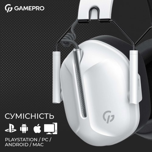 Купити Навушники GamePro Genesis Hunter (HS1350W) White - ціна в Києві, Львові, Вінниці, Хмельницькому, Франківську, Україні | інтернет-магазин TELEMART.UA фото