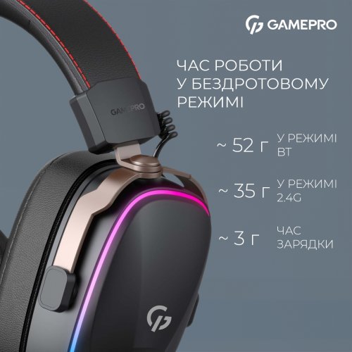 Купити Навушники GamePro Asgard Valkyria RGB (HSW249) Black - ціна в Києві, Львові, Вінниці, Хмельницькому, Франківську, Україні | інтернет-магазин TELEMART.UA фото