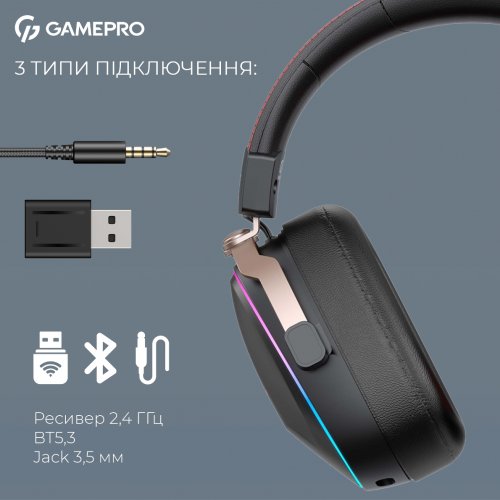 Купити Навушники GamePro Asgard Valkyria RGB (HSW249) Black - ціна в Києві, Львові, Вінниці, Хмельницькому, Франківську, Україні | інтернет-магазин TELEMART.UA фото