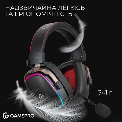 Купити Навушники GamePro Asgard Valkyria RGB (HSW249) Black - ціна в Києві, Львові, Вінниці, Хмельницькому, Франківську, Україні | інтернет-магазин TELEMART.UA фото