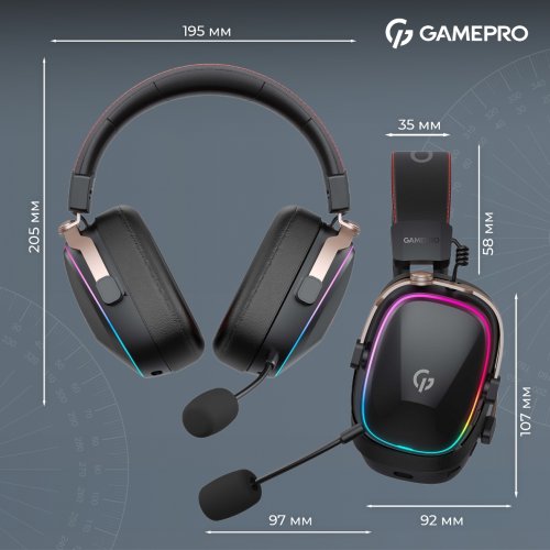 Купити Навушники GamePro Asgard Valkyria RGB (HSW249) Black - ціна в Києві, Львові, Вінниці, Хмельницькому, Франківську, Україні | інтернет-магазин TELEMART.UA фото