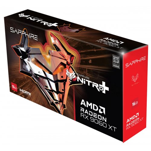 Відеокарта Sapphire Radeon RX 9060 XT NITRO+ 16384MB (11350-01-20G) купити з перевіркою сумісності: огляд, характеристики, ціна у Києві, Львові, Вінниці, Хмельницькому, Івано-Франківську, Україні | інтернет-магазин TELEMART.UA фото