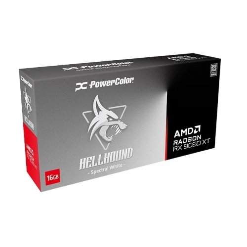 Відеокарта PowerColor Radeon RX 9060 XT Hellhound Spectral White 16384MB (RX9060XT 16G-L/OC/WHITE) купити з перевіркою сумісності: огляд, характеристики, ціна у Києві, Львові, Вінниці, Хмельницькому, Івано-Франківську, Україні | інтернет-магазин TELEMART.UA фото