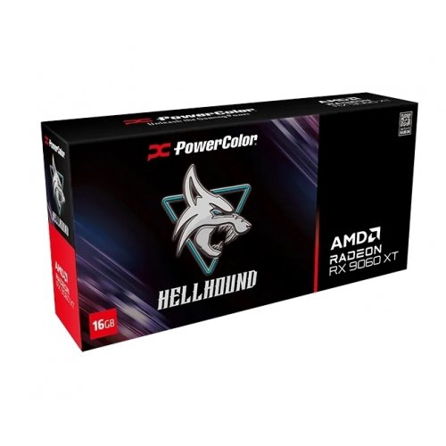 Відеокарта PowerColor Radeon RX 9060 XT Hellhound 16384MB (RX9060XT 16G-L/OC) купити з перевіркою сумісності: огляд, характеристики, ціна у Києві, Львові, Вінниці, Хмельницькому, Івано-Франківську, Україні | інтернет-магазин TELEMART.UA фото
