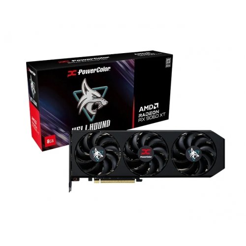 Відеокарта PowerColor Radeon RX 9060 XT Hellhound 8192MB (RX9060XT 8G-L/OC) купити з перевіркою сумісності: огляд, характеристики, ціна у Києві, Львові, Вінниці, Хмельницькому, Івано-Франківську, Україні | інтернет-магазин TELEMART.UA фото