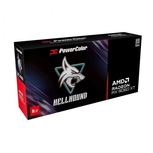 Відеокарта PowerColor Radeon RX 9060 XT Hellhound 8192MB (RX9060XT 8G-L/OC) купити з перевіркою сумісності: огляд, характеристики, ціна у Києві, Львові, Вінниці, Хмельницькому, Івано-Франківську, Україні | інтернет-магазин TELEMART.UA фото