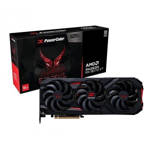 Купить Видеокарта PowerColor Radeon RX 9070 XT Red Devil Backplate Special Edition 16384MB (RX9070XT 16G-E/OC/BP) с проверкой совместимости: обзор, характеристики, цена в Киеве, Днепре, Одессе, Харькове, Украине | интернет-магазин TELEMART.UA фото