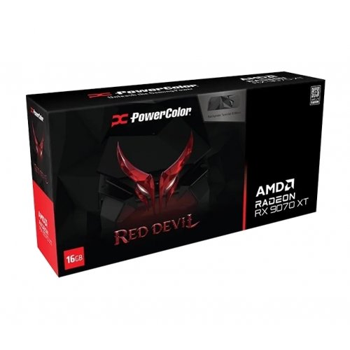 Купить Видеокарта PowerColor Radeon RX 9070 XT Red Devil Backplate Special Edition 16384MB (RX9070XT 16G-E/OC/BP) с проверкой совместимости: обзор, характеристики, цена в Киеве, Днепре, Одессе, Харькове, Украине | интернет-магазин TELEMART.UA фото
