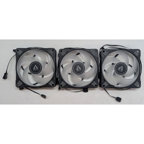 Набір кулерів для корпусу Arctic P12 PWM PST A-RGB 0dB (3-Fan Pack) (ACFAN00232A) Black (Відновлено продавцем, 778140) купити з перевіркою сумісності: огляд, характеристики, ціна у Києві, Львові, Вінниці, Хмельницькому, Івано-Франківську, Україні | інтернет-магазин TELEMART.UA фото