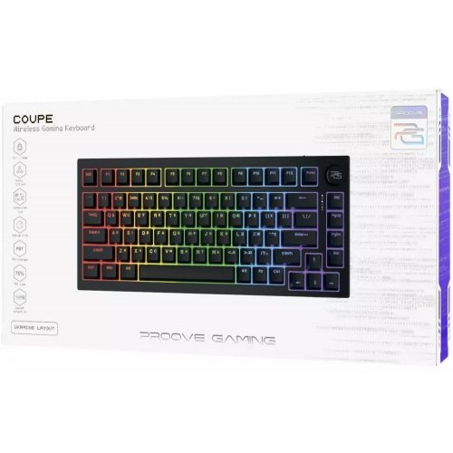 Купити Клавіатура Proove Gaming Coupe RGB Huano Kobe Wireless (WKCP00022401) Black - ціна в Києві, Львові, Вінниці, Хмельницькому, Франківську, Україні | інтернет-магазин TELEMART.UA фото