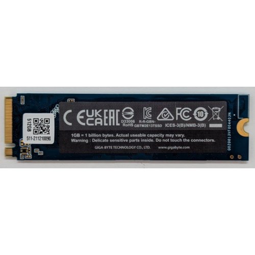 Купить Ssd-диск Gigabyte 512GB M.2 (2280 PCI-E) NVMe 1.3 (GP-GSM2NE3512GNTD) (Восстановлено продавцом, 778169) с проверкой совместимости: обзор, характеристики, цена в Киеве, Днепре, Одессе, Харькове, Украине | интернет-магазин TELEMART.UA фото